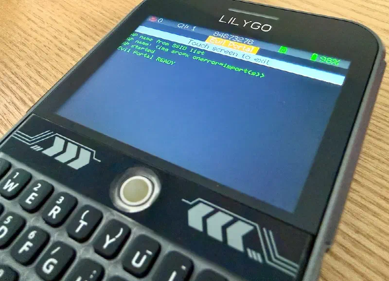 T-Deck running Marauder showing a malicious access point